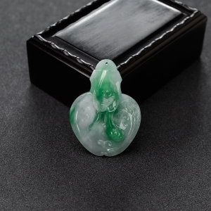 糯种飘翠翡翠平平安安吊坠