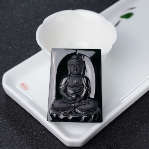 冰种墨翠大日如来吊坠