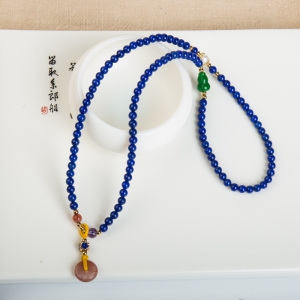 4.7mm深蓝色青金石多圈手串