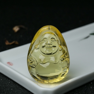 金珀弥勒佛吊坠
