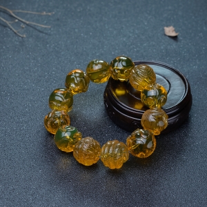 22mm墨西哥蓝珀十二生肖单圈手串