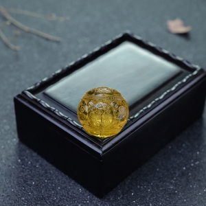 23.7mm墨西哥蓝珀连年有余圆珠