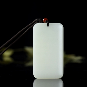 山流水料和田白玉无事牌吊坠