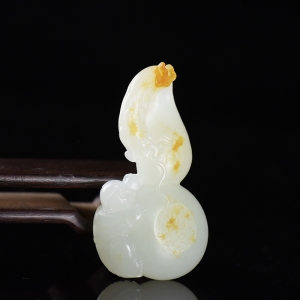 籽料和田白玉福禄吊坠