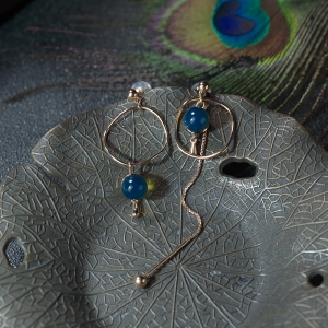 18K天空蓝多米蓝珀耳坠