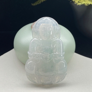 冰种翡翠观音吊坠