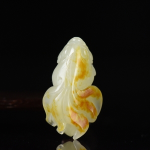 籽料和田白玉年年有余吊坠