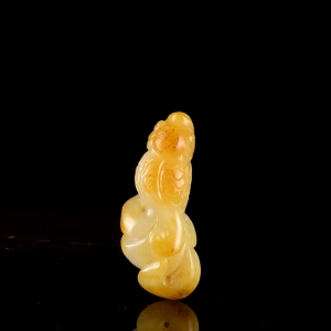 籽料和田白玉金鱼吊坠