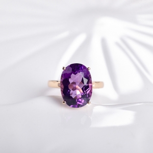 18K紫水晶戒指