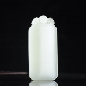 籽料和田白玉无事牌吊坠