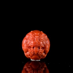 17.5mm柿子红南红貔貅珠配件