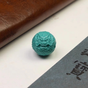15mm高瓷蓝色绿松石龙珠配件