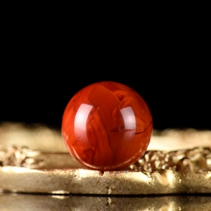 19.5mm柿子红玫瑰红南红圆珠配件