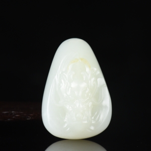 山流水料和田白玉龙吊坠