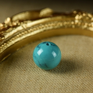 13.5mm高瓷蓝色绿松石圆珠配件