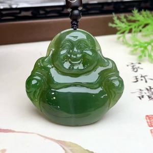 和田碧玉弥勒佛吊坠