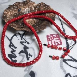 沙丁珊瑚桶珠108佛珠