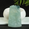 糯冰种飘花翡翠山水牌-红掌柜