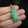 天然缅甸糯冰种浅绿翡翠年年有余吊坠-红掌柜