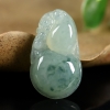 缅甸天然糯种飘花翡翠吊坠-红掌柜