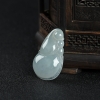 缅甸糯种灰绿翡翠福禄吊坠-红掌柜
