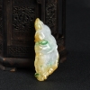 豆种俏色翡翠海阔天空吊坠-红掌柜