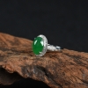 缅甸糯冰种翠绿翡翠戒指-红掌柜
