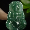 缅甸天然糯种暗绿翡翠吊坠-红掌柜