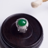 18K金镶钻糯冰种翠色翡翠戒指-红掌柜