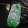 糯种天然飘翠翡翠花鸟吊坠-红掌柜