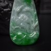 天然糯种飘翠翡翠花鸟吊坠-红掌柜
