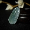 缅甸糯冰种飘花翡翠葫芦吊坠-红掌柜