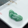 缅甸天然豆种翡翠貔貅吊坠-红掌柜