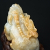缅甸天然糯种俏色翡翠摆件-红掌柜