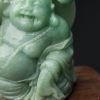 缅甸天然糯种豆绿翡翠摆件-红掌柜