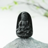 缅甸天然糯冰种墨翠观音吊坠-红掌柜