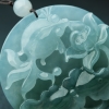 缅甸天然糯冰种翡翠年年有余吊坠-红掌柜