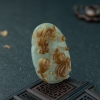 糯冰种翡翠连年有余吊坠-红掌柜