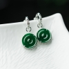 天然翡翠平安扣耳钉-红掌柜