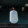 缅甸糯种紫罗兰翡翠年年有余吊坠-红掌柜