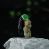 缅甸糯种俏色翡翠金猴进宝吊坠-红掌柜