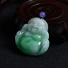 天然糯种飘绿翡翠弥勒佛吊坠 - 红掌柜