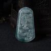 冰种飘花翡翠龙牌挂件-红掌柜