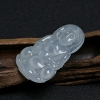 缅甸天然冰糯种翡翠观音吊坠-红掌柜