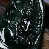 缅甸天然糯种墨翠吊坠-红掌柜