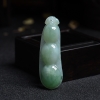 缅甸天然糯种浅绿翡翠四季豆吊坠-红掌柜