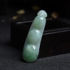 天然糯种浅绿翡翠四季豆吊坠-红掌柜