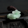 缅甸天然飘翠翡翠牛气冲天吊坠-红掌柜