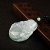 缅甸糯冰种飘花翡翠弥勒佛吊坠-红掌柜