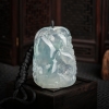 糯冰种飘花翡翠吉祥如意吊坠-红掌柜